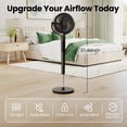 thumbnail image 3 of Pedestal Fan with 37"-46" Adjusted, Quiet Standing Fan for Home Bedroom, 120°+120° Smart 3D Oscillating Floor Fan, 16 Speeds, 4 Wind Modes, Screen-Off, Child Lock, 12H Timer, 3 of 8
