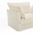 thumbnail image 5 of Modern Cream Corduroy 2-Seater Sectional Sofa with Convertible Ottoman and Soft Pillows, 5 of 23