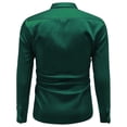 thumbnail image 5 of WTXUE Button-Up Shirts Long Sleeve, Notch Neck Shirts for Men Simulation Silk Satin Glossy Shirt with Elastic Workwear for Men Green S, 5 of 5