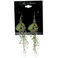 thumbnail image 2 of Mi Amore Flower Drop-Dangle-Earrings Silver-Tone/Green, 2 of 2