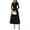Black, variant on Women's Long Sleeve Midi Sweater Dress Fall Crewneck Knit A Line Pleated Wedding Guest Winter Dresses
