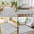 thumbnail image 4 of 4'x6' Area Rugs, Black Stripes Indoor Outdoor Area Rug for Living Room Bedroom, Farmhouse Striped Modern Abstract Art Washable Bathroom Rugs Kitchen Floor Carpet Mats Home Decor Aesthetic, 4 of 8