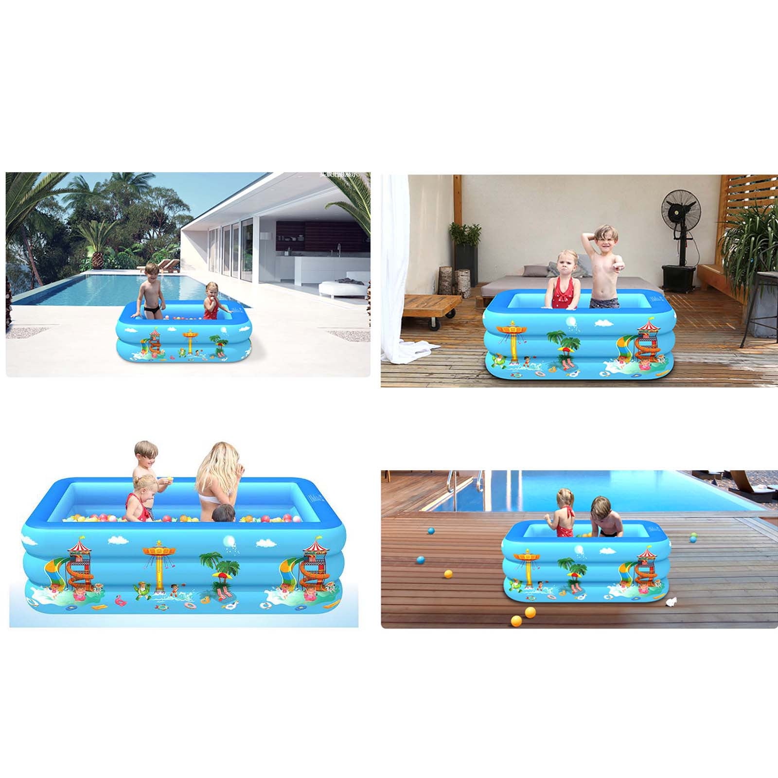 Taotanxi Inflatable Kiddie Pool, 51" X 33" X 21" Higher Kids Swimming Pool for Indoor Or Outdoor, Ocean World Inflatable Bathtub With Inflatable Soft Floor, Ball Pit Pool