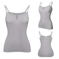 thumbnail image 5 of Sanbonepd Tank Top with Built in Bra for Women Summer Tops 2025 Sleeveless Padded Camisole Yoga Workout Tank Top S-6XL Grey, 5 of 8