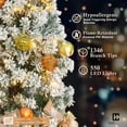 thumbnail image 4 of CAPHAUS 7.5 Feet Full Artificial Pre-Lit Snow Flocked Christmas Tree w/ 1346 Branch Tips Pre-Hinged & Foldable Stand, 550 LED Lights, Fake Flocked Xmas Tree for Indoor, Office, Party, Holiday, 4 of 9