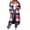 Pink, variant on CHGBMOK Women Long Plaid Hooded Jacket Full Zip Up Loose Coat Casual Drawstring Hem Outerwear with Pockets