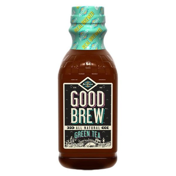 AriZona Iced Tea Gold Brew Green Tea 20 oz Plastic Bottles Pack of 12