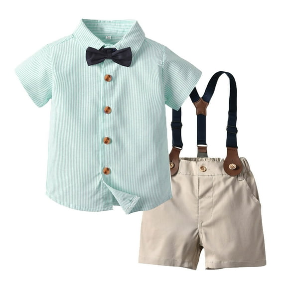 Ketyyh-chn99 Baby Boy Summer Wedding Outfit Baby Boys Summer Suits Short Sleeve Wedding Outfits 2Pcs Graduation Dress Vest Coat Shirt Bowtie Shorts Set Size for 2-3 Years,A