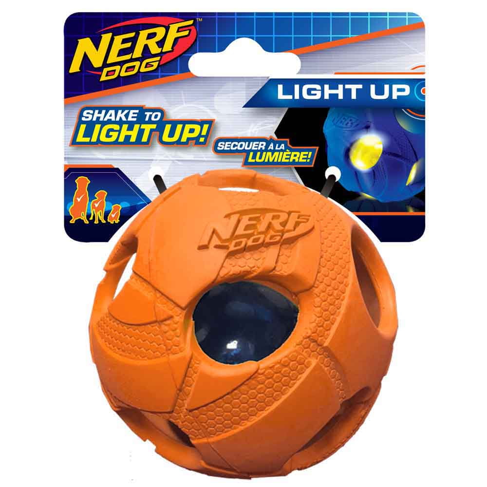 NERF Led Bash Ball Pet Toy Orange 3.5'' BrickSeek