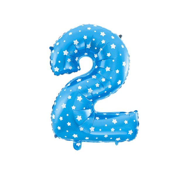 Unique Bargains 16" Blue Foil Number 2 Shape Balloon Helium Birthday