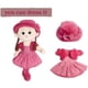 thumbnail image 4 of 35CM watermelon red Adorable Plush Soft Baby Girl Dolls Cuddly Ragdoll Princess Doll with Removable Dress Hat Baby First Rag Doll Sleeping Cuddle Budd, 4 of 5