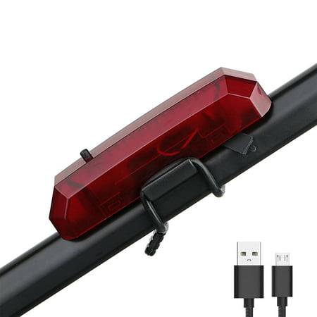 USB Rechargeable Bike Tail Light, Powerful LED Bicycle Rear Light, Super Bright Easy Install Red Warning Taillight for Safety Optimum
