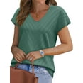thumbnail image 3 of Ronuti Blouses for Women V Neck Summer Tops Short Sleeve Womens Blouses Spring Business Casual Shirts Sweaters, 3 of 9