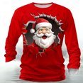 thumbnail image 2 of RXMEKW Haut à Manches Longues Imprimé de Noël Col Rond pour Hommes, Chemise Décontractée en Polyester, Vert Taille g, 2 of 3