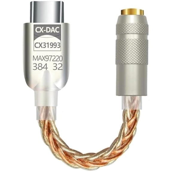 USB C to 3.5mm Sound Adapter with CX31993 MAX97220 Chip Type C Earphones Adapter DAC Cable for iPhone 15 Pro Max Plus, Galaxy S23 Ultra, S21, Pixel 7 iPad Android Phone