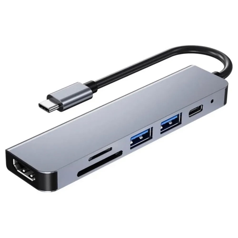 Hub Adaptador Usb C 6 En 1 Para Macbook Ipad Tablet Notebook