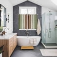 thumbnail image 3 of Sage Green Kitchen Curtains 72 Inch Length, Farmhouse Wood Grain Vintage Brown Striped Grommet Top Bedroom Living Room Curtains, Light Filtering Cafe Curtain Drapes 2 Panels Set 104''x72'', 3 of 9