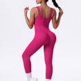 thumbnail image 4 of Gamivast Jumpsuit for Women Yoga Tummy Control Butt Lifting Running one Piece V Neck Ribbed Stretchy Soft Workout Jumpsuits Trendy Active Wear, 4 of 7