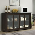 thumbnail image 4 of Costway Kitchen Storage Cabinet Sideboard Buffet Cupboard w/ Sliding Door Brown, 4 of 10