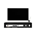 thumbnail image 3 of Compact 10.4" H Black TV Stand with 2 Shelves Supports TVs in Small Spaces Ready to Assemble, 3 of 3