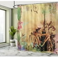 thumbnail image 5 of Ambesonne Urban Shower Curtain, Bikes in Street Floral, 69"Wx84"L, Multicolor, 5 of 5
