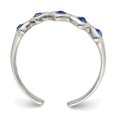 thumbnail image 2 of 925 Sterling Silver Blue Cubic Zirconia Cz Heart Adjustable Toe Ring Open Midi, 2 of 10