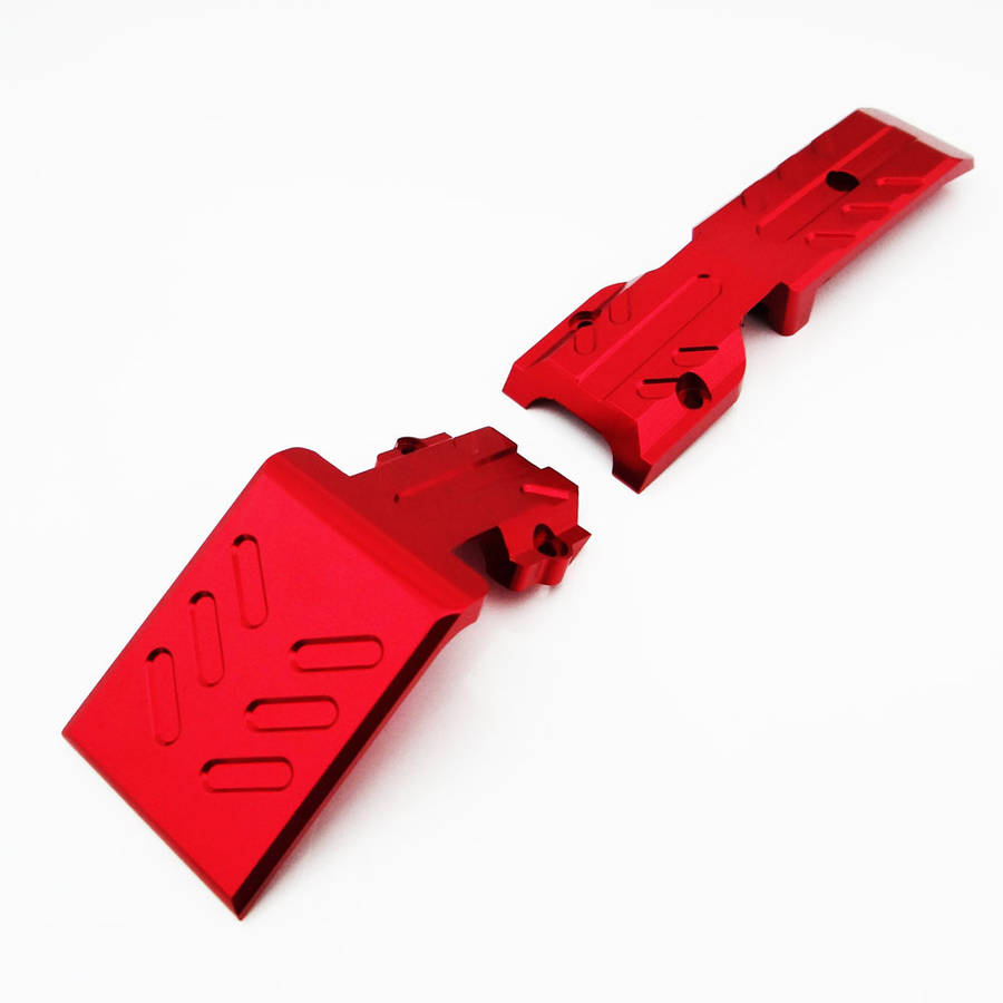 Atomik Alloy Front Skid Plate 110 Traxxas Revo, Red