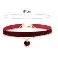 thumbnail image 2 of Gargantilla roja para mujeres, adolescentes y niñas, Gargantilla ajustable con corazón de amor, Collar gótico, collares con colgante de gargantilla de terciopelo, 2 of 5