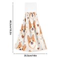 thumbnail image 3 of Corgi Love Pattern Hand Towels 2 Pack Quick Dry Velvet Soft with Velcro Kitchen Bath 14x18in, 3 of 7