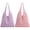 Pink + Purple, variant on 2Pcs Crochet Mesh Beach Tote Bags, Summer Foldable Aesthetic Shoulder Boho Knit Bag for Women Casual Vacation Essentials