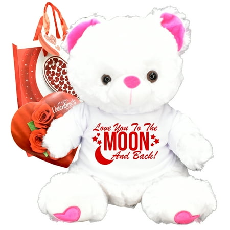Love You To The Moon And Back! Valentines Day Chocolates Teddy Bear Gift Bag