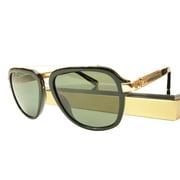 ZILLI Sunglasses in Aviator Shape with Leather Accents