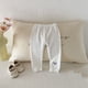 thumbnail image 5 of Cowsor Baby Girl Pants Toddler Girl Solid Ribbed Pants with Trim Newborn Cotton Leggings Infant Jogger Pants, 5 of 6