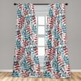thumbnail image 2 of Romantic Leaves Window Curtains, Autumn Themed Aquarelle Leafy Branch Pattern Melancholic Art, Lightweight Decor 2-Panel Set with Rod Pocket, Pair of - 28"x84", Off White Ruby Cadet Blue, by Ambesonne, 2 of 3
