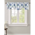 thumbnail image 2 of Tie Up Valance Curtain for Kitchen,Blue Flower Hydrangea Eucalyptus Leaf Rod Pocket Short Curtains Adjustable Tie-Up Shade Valances,Watercolor Floral Seamless Window Treatment for Living Room, 2 of 8