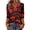 Red #062, variant on Halloween Shirts for Women Skeleton Castle Print V-Neck Casual T-Shirt Candy Loose Fit 3/4 Sleeve Cute Fall Tops 2XL