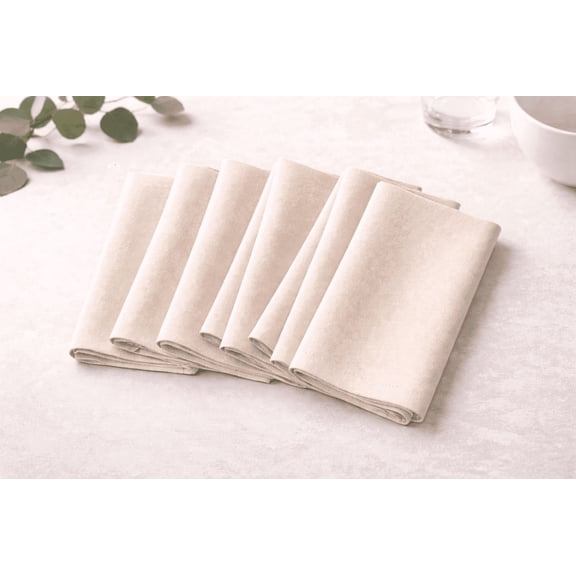 100% Pure Cotton Napkins – Natural(Acru), Reusable, Lightweight & Breathable, Long Staple Cotton, Machine Washable, Fade-resistant, Soft Touch (18"X18")