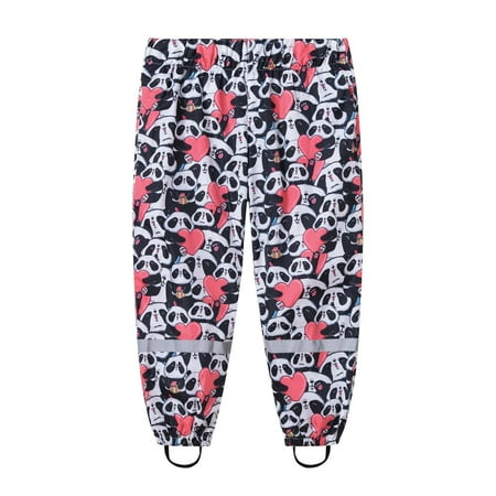 

BadyminCSL Children s Rain Pants Boys Girls Cartoon Print Trousers Raincoat Split Pants Student Outdoor Assault Pants