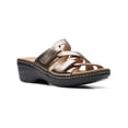 thumbnail image 1 of Clarks Womens Merliah Karli Leather Strappy Sandals Metallic 12 Medium (B,M), 1 of 5