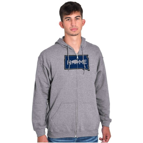 Visit South Dakota Home State Travel Unisex Fleece Graphic Zip Up Hoodie Brisco Brands 2X