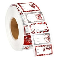 LYINGF 300-Piece Christmas Gift Tag Stickers, Red and Silver Foil Labels for Holiday Wrapping, Adhesive Festive Decor Tags for Present Packaging and Christmas Craft Projects