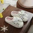thumbnail image 2 of Plush Cute Bow Slippers for Women Men Comfy Furry Non Slip House Shoes Indoor Outdoor Winter Fuzzy Slides, 2 of 7