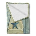 thumbnail image 2 of Nautical Soft Flannel Fleece Blanket, Nautical Boat Standing Against the Wall Other Aquatic Objects Sea Featured Picture, Cozy Plush for Indoor and Outdoor Use, 70" x 90", Blue Beige, by Ambesonne, 2 of 5