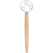 Flour Coil Wood Handle Whisk Dough Mixer Blenders Egg  Manual Shaker Stainless Steel