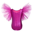 thumbnail image 6 of IBTOM CASTLE Shiny Metallic Ballet Leotards for Girls Toddler Ruffle Tulle Gymnastics Leotard Kids Halloween Dance Dress up 3-4 Years Hot Pink, 6 of 8