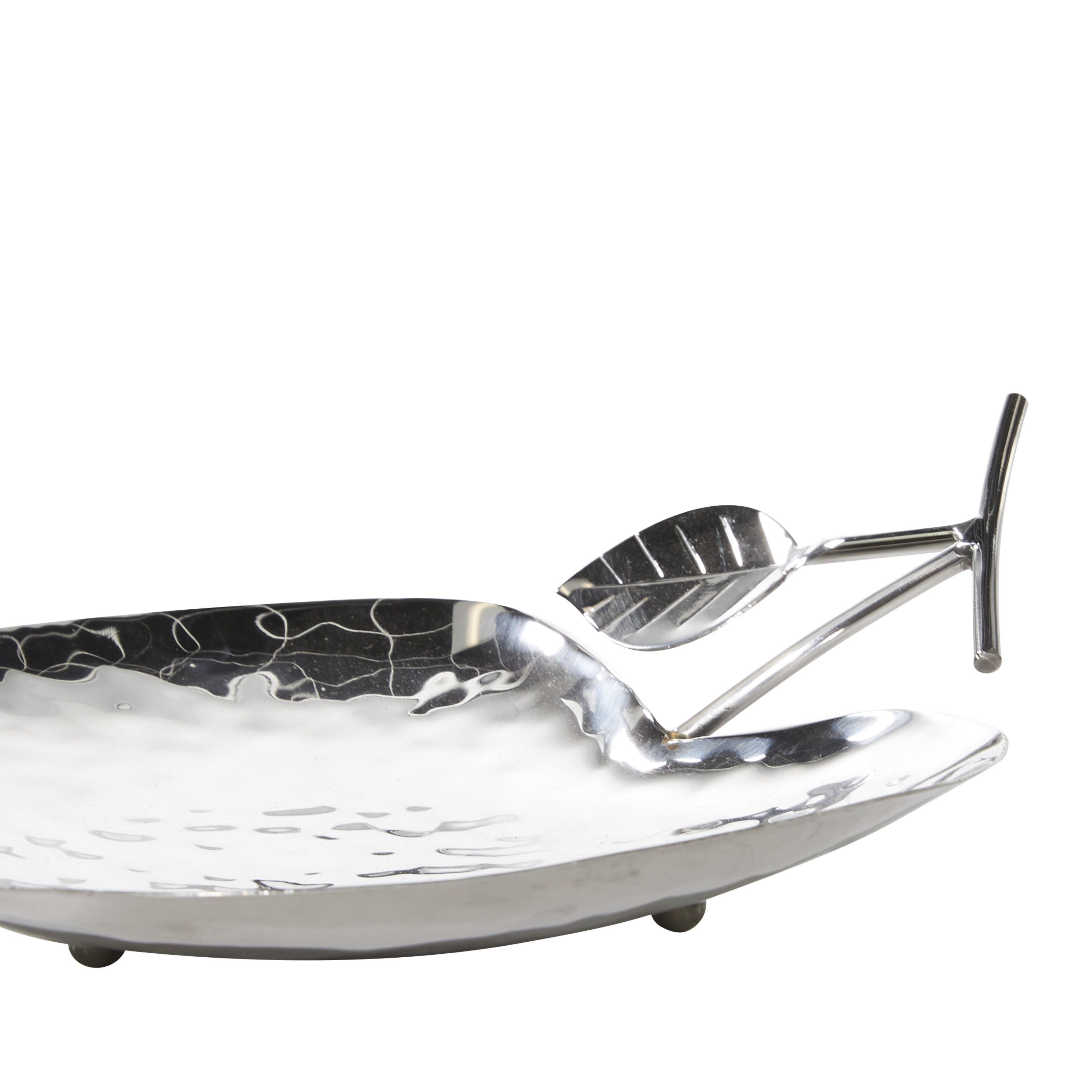 DecMode 9", 11", 13"W Silver Metal Apple Fruit Tray, 3-Pieces
