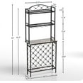 thumbnail image 5 of Greater Wine Rack Freestanding, 3-Tier Floor Countertop Wine Storage Display Shelf, Wine Holder Stand with Hold 32 Wine Bottles & 20 Glasses Liquor Bar Cabinet for Home Dining Kitchen Room Office, 5 of 9