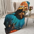 thumbnail image 3 of Disketp Colorful Flower Sea Turtle Cozy Flannel Fleece Throw Blanket: Has a velvety texture for All Seasons - Perfect for Women, Men, & Kids"40"x30", 3 of 6