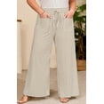 thumbnail image 6 of SHEWIN Womens Plus Size Pants Wide Leg Striped Palazzo Pants Elastic Waist Casual Lounge Trouser with Pockets 1X-5X, 6 of 8