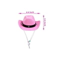 thumbnail image 3 of Accesorios para fiestas de invierno: sombrero de vaquero occidental ajustable para perros, bufanda triangular y vestido rosa para mascotas., 3 of 4